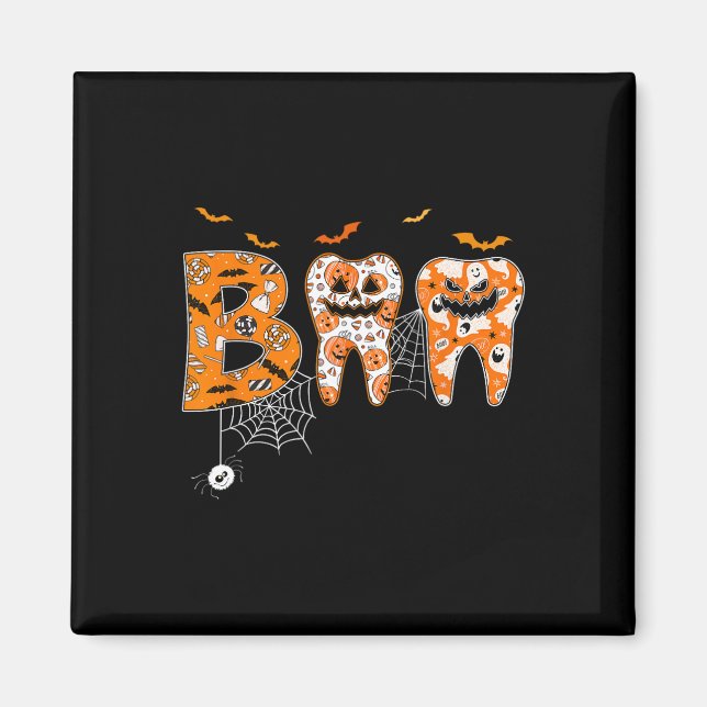 Boo Teeth Pumpkin Dentist Dental Hygienist Hallowe Magnet (Front)