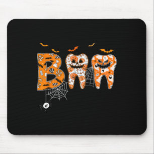 Boo Teeth Pumpkin Dentist Dental Hygienist Hallowe Mouse Pad