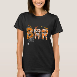 Boo Teeth Pumpkin Dentist Dental Hygienist Hallowe T-Shirt