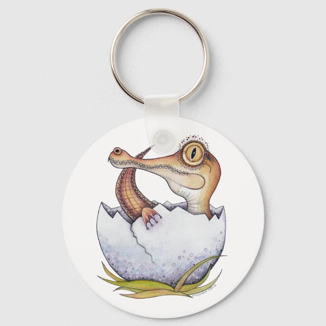 'Boo' the baby crocodile Key Ring (Front)