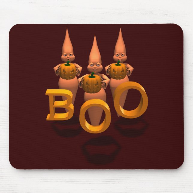 Boo! Three Cute Ghosties Mouse Pad (Front)