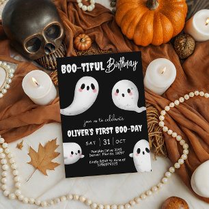 Boo Tiful Birthday First Boo Day Cute Ghost Invite