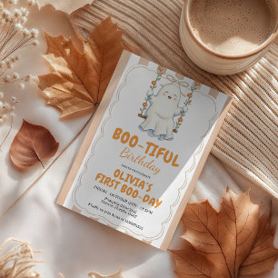 Boo Tiful Birthday First Boo Day Ghost Invite