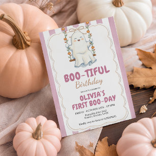 Boo Tiful Birthday First Boo Day Ghost Invite
