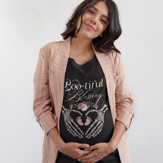 Boo-tiful Blessing Baby Girl Gothic Skeleton Heart Tri-Blend Shirt (Boo-tiful Blessing Baby Girl Gothic Skeleton Heart T-Shirt)