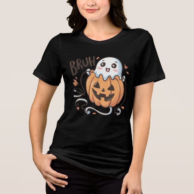 BOO-tiful BRUH! Tri-Blend Shirt (Front)