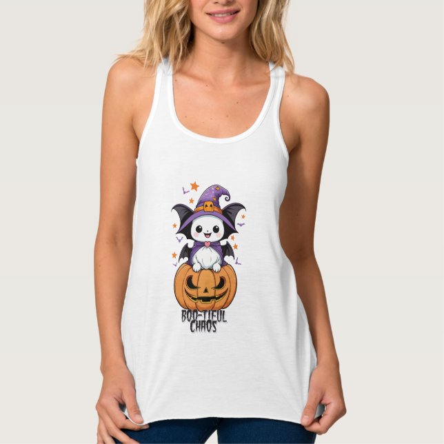 Boo-tiful Chaos | Bats, Hats, & Pumpkins Singlet (Front)