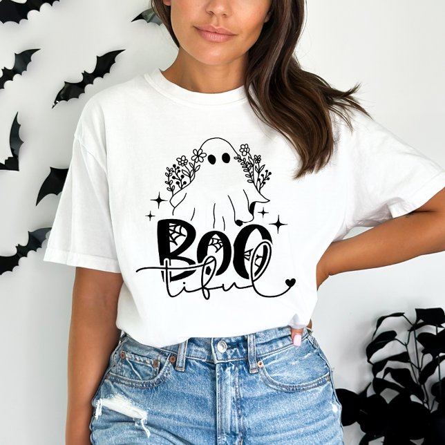 Boo-Tiful Cute Ghost Halloween T-Shirt (Creator Uploaded)