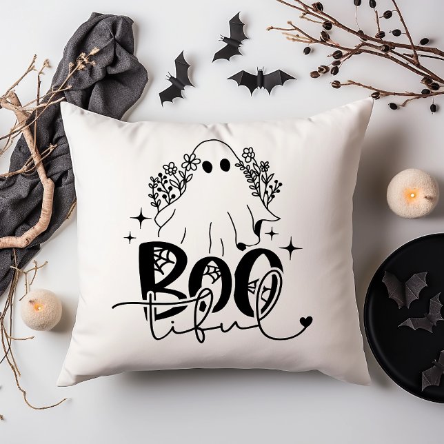 Boo-Tiful Cute Ghost Halloween T-Shirt Cushion (Creator Uploaded)