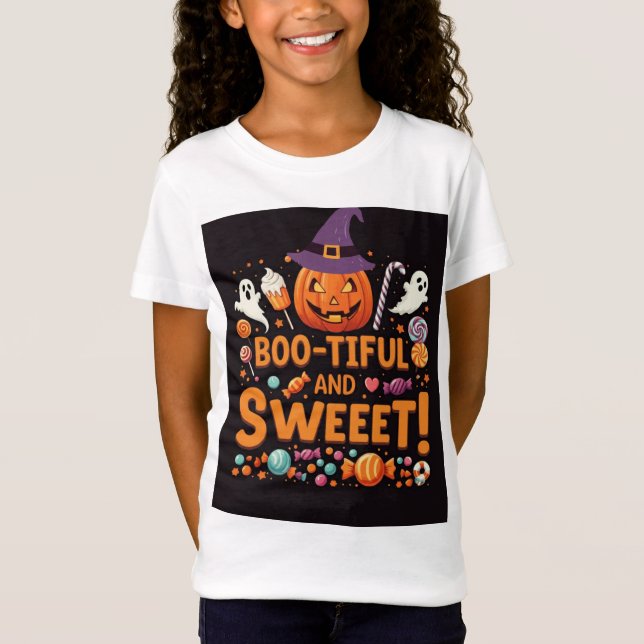 Boo Tiful Family Matching Halloween Girls' T-shirt (Front)