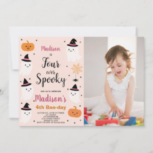 Boo-tiful Four Kids Halloween Birthday Invite