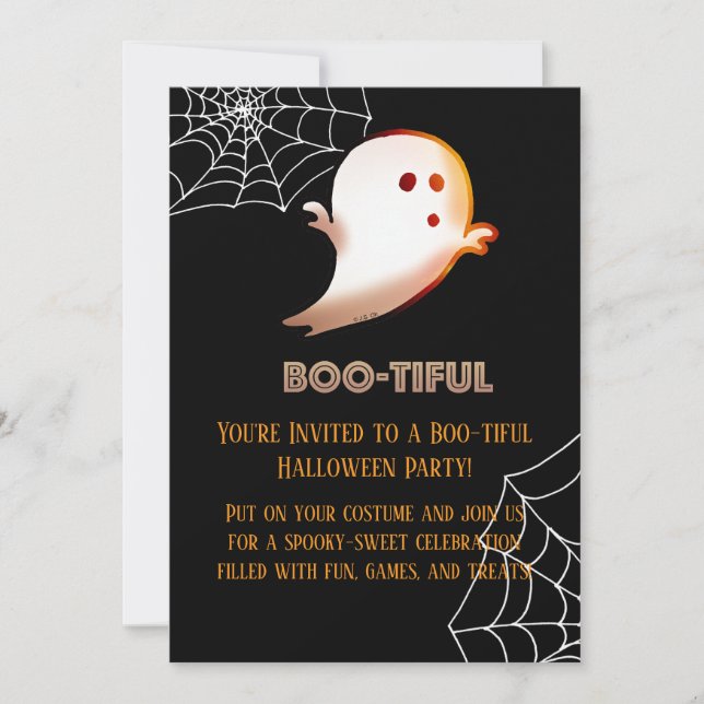 Boo-tiful Halloween Ghost kids Party Invitation (Front)