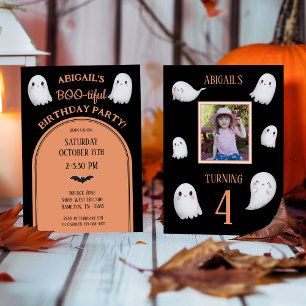 BOO-tiful Halloween Girl's Birthday Invitation