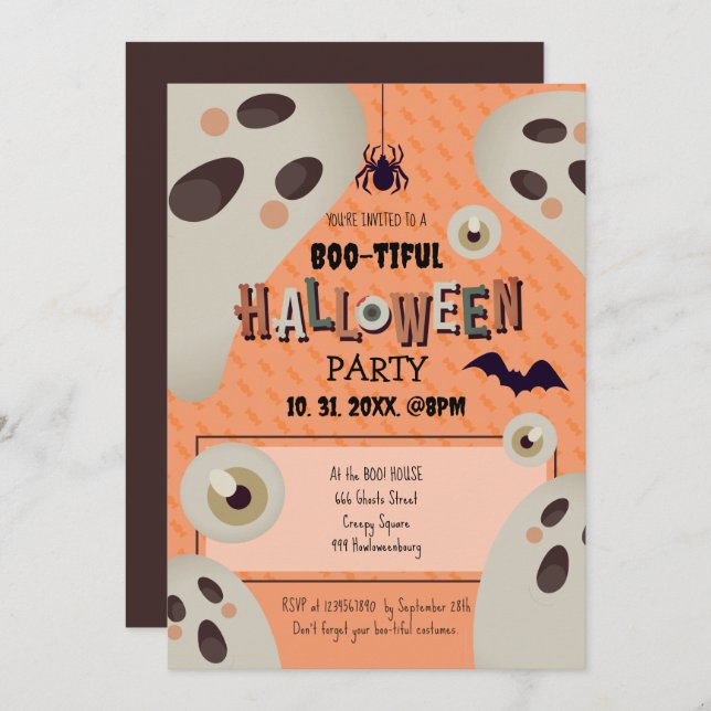 Boo-tiful Halloween Invitation (Front/Back)