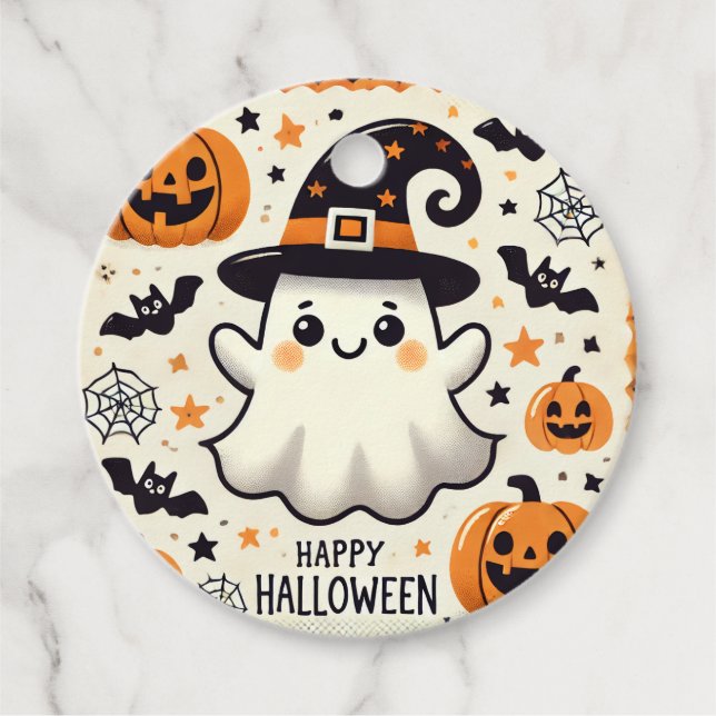 Boo-tiful Halloween Round Gift Tag (Front)