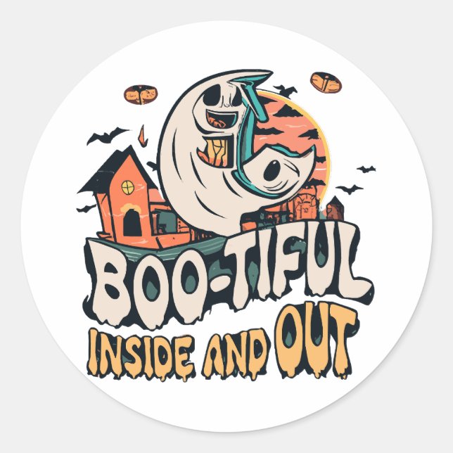 Boo-tiful Inside and Out  Classic Round Sticker (Front)