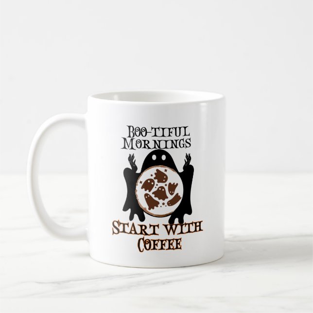 Boo-tiful mornings Start with Coffee.w Coffee Mug (Left)