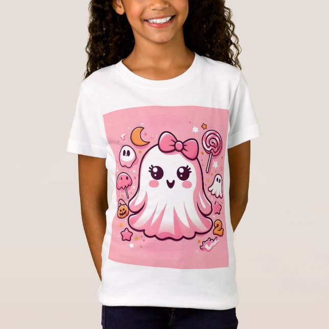 👻🎀 Boo-tiful Pinkoween T-Shirt for Girls! 🎀👻 (Front)