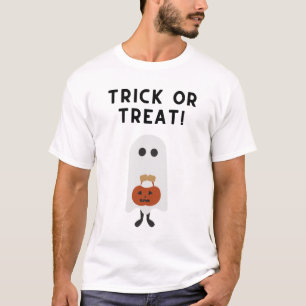 Boo-tiful Treats: Cute Ghost Trick-or-Treating T-Shirt