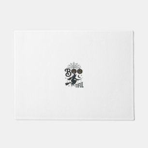 Boo-tiful Witch Halloween Vintage Engraving Design Doormat