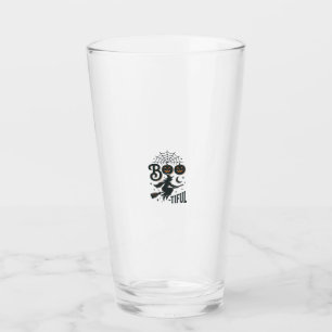 Boo-tiful Witch Halloween Vintage Engraving Design Glass