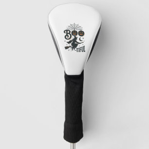 Boo-tiful Witch Halloween Vintage Engraving Design Golf Head Cover