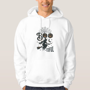 Boo-tiful Witch Halloween Vintage Engraving Design Hoodie