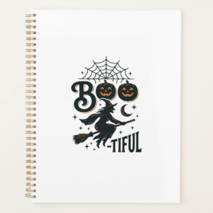 Boo-tiful Witch Halloween Vintage Engraving Design Planner