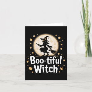 Boo-tiful Witch Silhouette Halloween Witch Moon 1 Card