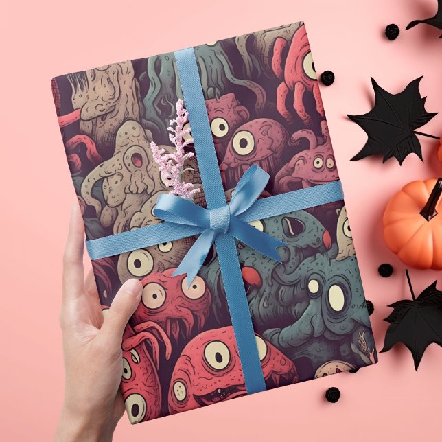 Boo-tifully Cute Spooky Eye Monster Halloween  Wrapping Paper (Creator Uploaded)