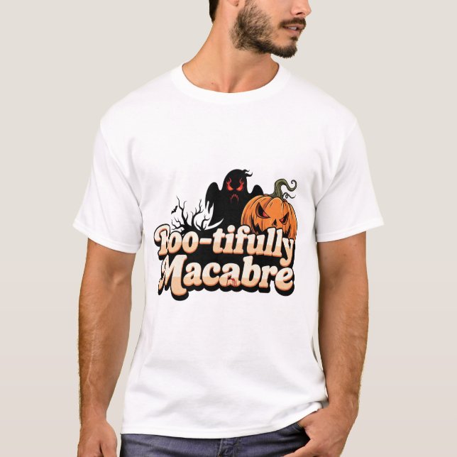 Boo-tifully Macabre Halloween Horror T-Shirt (Front)