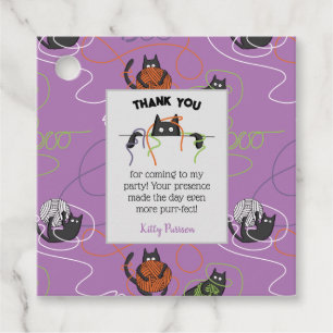 Boo-tifully Tangled Black Cats and Yarn Halloween Favour Tags