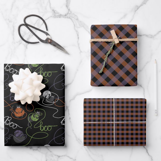 Boo-tifully Tangled Black Wrapping Paper Set (Front)