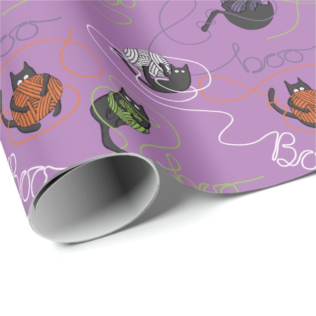 Boo-tifully Tangled Purple Wrapping Paper (Roll Corner)