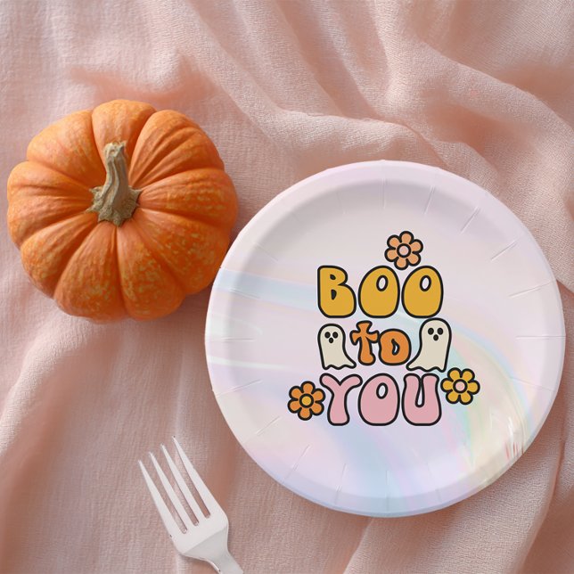 Boo to You Cute Halloween Paper Plate (Boo to you Halloween Party Plate)