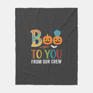 Boo To You Halloween Crew Design_1 Fleece Blanket