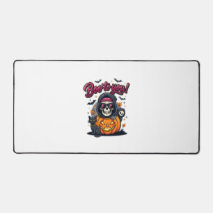 Boo to You Halloween Skeleton Pumpkin Desk Mat