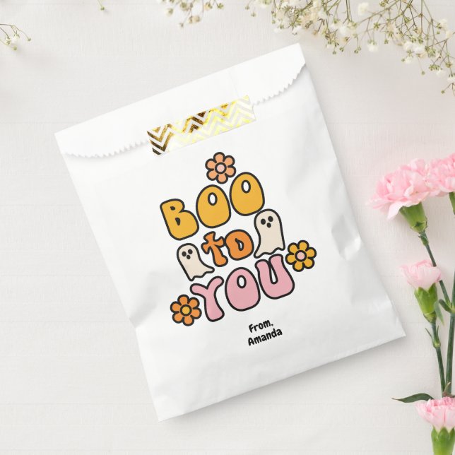 Boo to You Retro Halloween Favour Bags (Sealed)