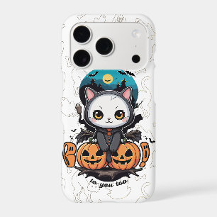 Boo to You Too   Cute Cat Bat Wings & Pumpkin