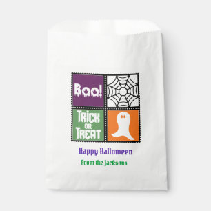 BOO. Trick or Treat Halloween Sayings Goodie Bag