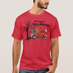 Boo Truck Spooky Gnome Pumpkin Halloween Ghost Cos T-Shirt