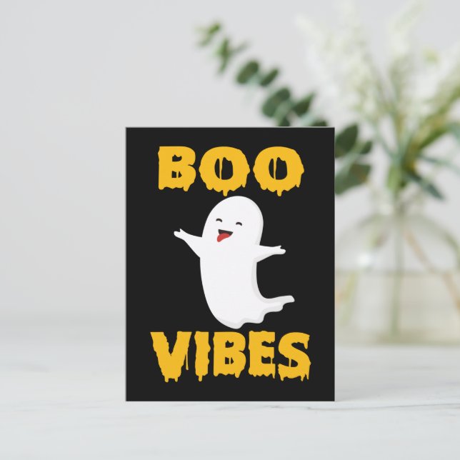 Boo Vibes - Funny Halloween 2022  Postcard (Standing Front)