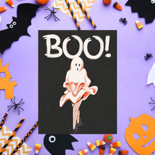 Boo! Vintage Ghost Costume Halloween Holiday Card