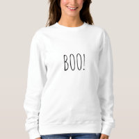 Boo white simple typography funny cute Halloween