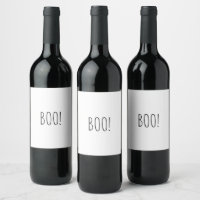 Boo white simple typography funny cute Halloween