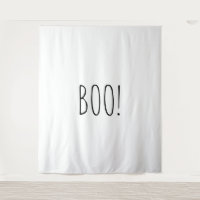 Boo white spooky minimalist Halloween backdrop