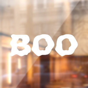 Boo white spooky scary funny typography Halloween