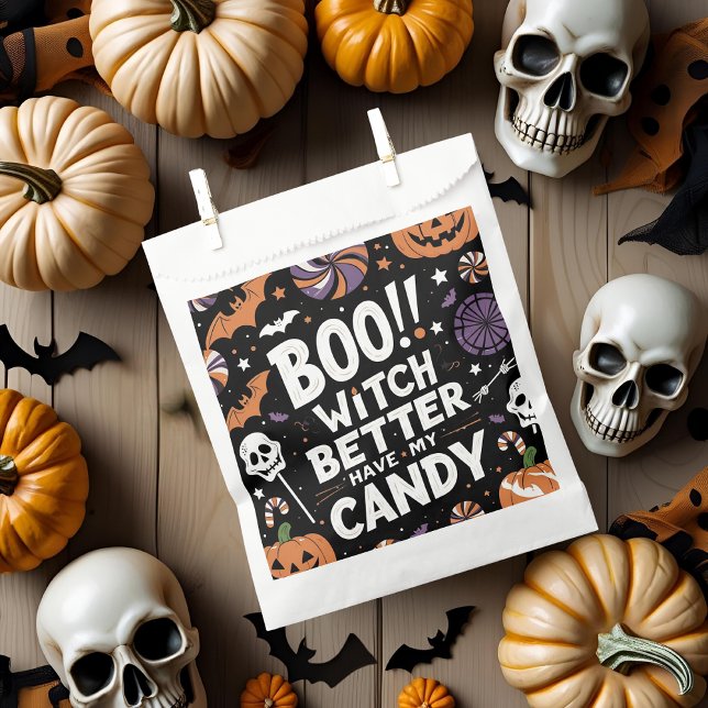 Boo! Witch Better Have My Candy | Spooky Black  Favour Bags (Creator Uploaded)