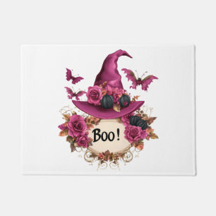 Boo!" Witch Hat Halloween Doormat