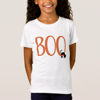 Boo with Black Cat Halloween Design T-Shirt